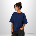 Camiseta Boxy Pionera Azul Marinho