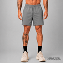 Shorts Masculino Poliamida com Zíper Cinza Escuro