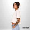 Cropped Oversized Suedine Off White
