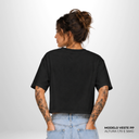Cropped Oversized Suedine Preto