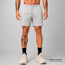 Shorts Masculino Poliamida com Zíper Cinza Claro