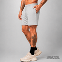 Shorts Masculino Poliamida com Zíper Cinza Claro