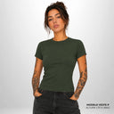 Baby Look Pionera Lisa Verde Militar