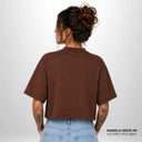 Cropped Oversized Suedine Pionera Marrom