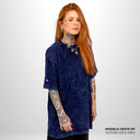 Camiseta Oversized Pionera Azul Estonado