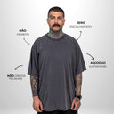 Camiseta Oversized Pionera Cinza Envelhecido