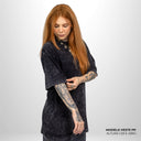 Camiseta Oversized Pionera Preto Estonado